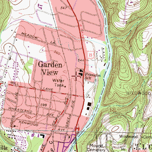 Topographic Map of Old Lycoming Township Police Department, PA