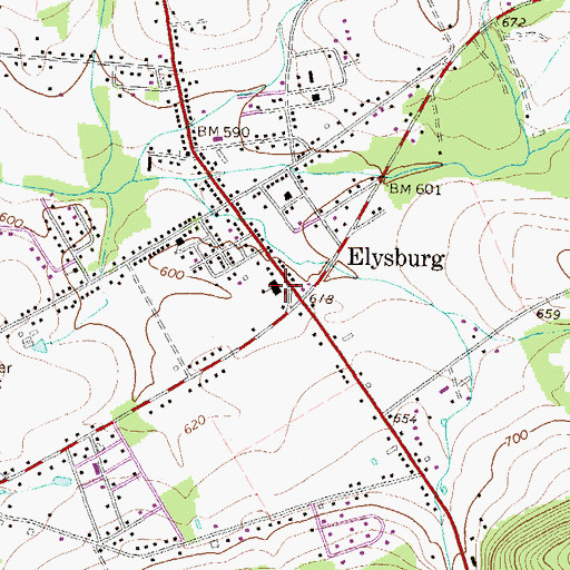 Topographic Map of Ralpho Township Police Department, PA