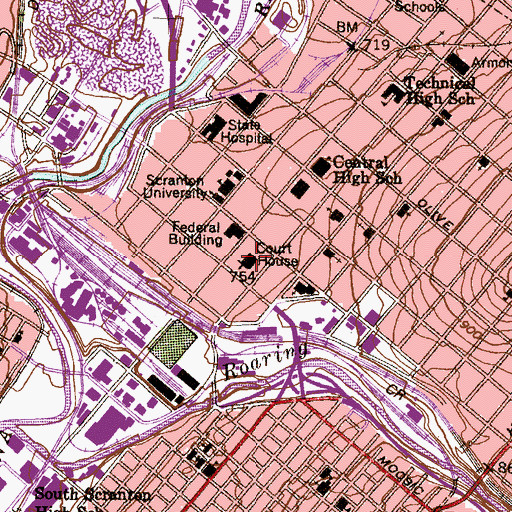 Topographic Map of Lackawanna County Sheriff's Office, PA