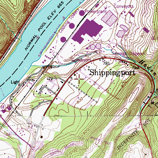 Topographic Map of Shippingport Police Department, PA