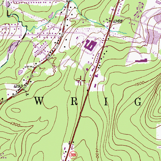 Topographic Map of Wright Township Police Department, PA