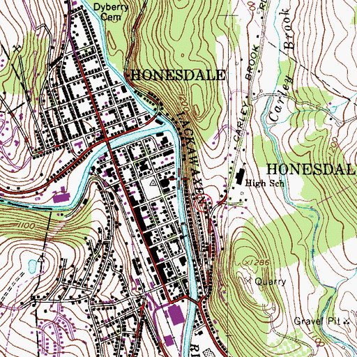 Topographic Map of Wayne County Sheriff's Office, PA