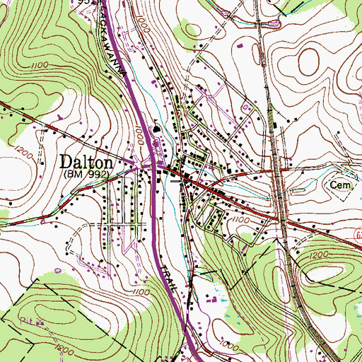 Topographic Map of Dalton Borough Police Department, PA