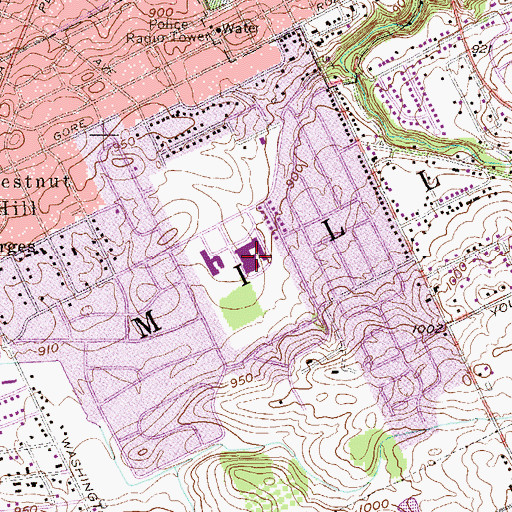 Topographic Map of James S Wilson Middle School, PA