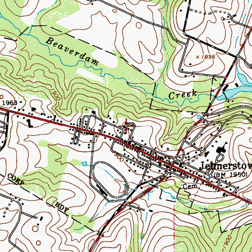 Topographic Map of Jennerstown Borough Police Department, PA