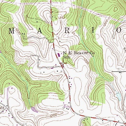 Topographic Map of Marion Township Police Department, PA