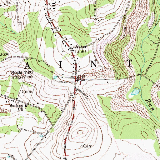 Topographic Map of Paint Township Police Department, PA