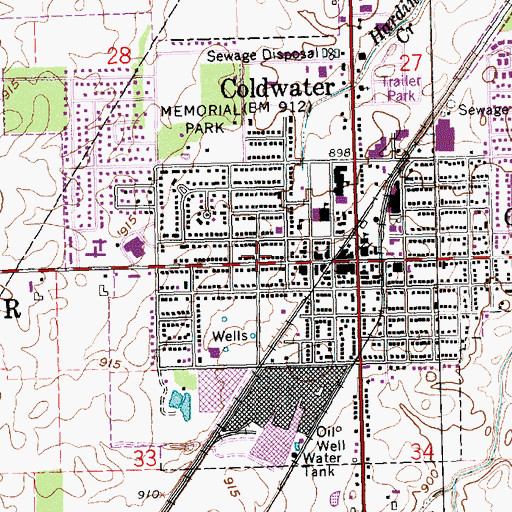 Topographic Map of Coldwater EMS Station, OH