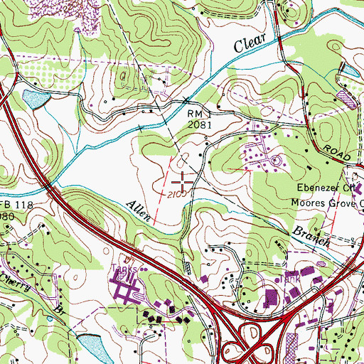 Topographic Map of Hendersonville Annex Post Office, NC