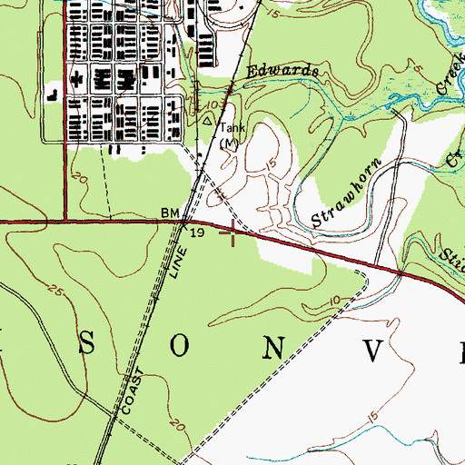 Topographic Map of McCutcheon Field Post Office, NC