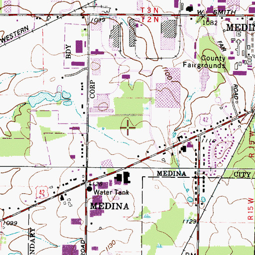 Topographic Map of Medina County Jail, OH