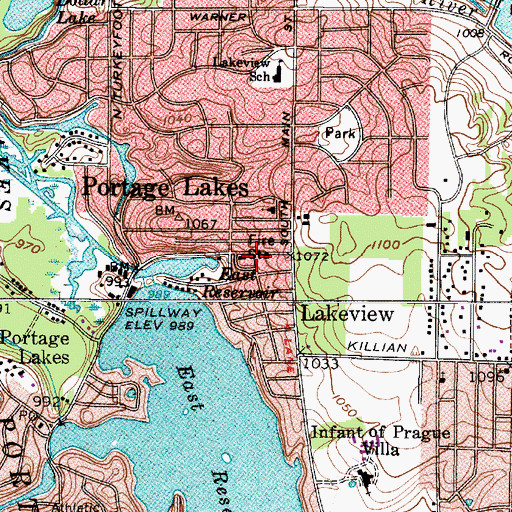 Topographic Map of Summit County Sheriff's Office - Coventry Township Station, OH