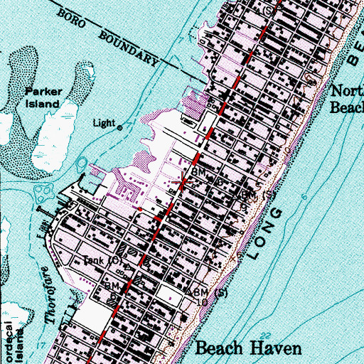 Topographic Map of Beach Haven Post Office, NJ