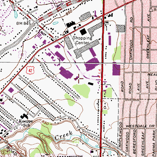 Topographic Map of Midpark Post Office, OH