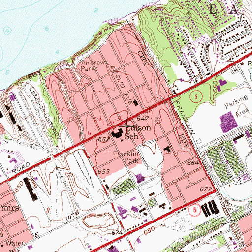 Topographic Map of Erie Fire Department Station 10, PA