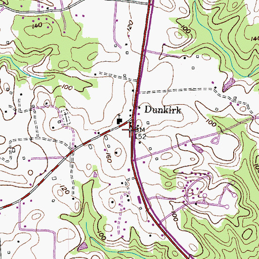 Topographic Map of Shiloh Methodist Episcopal Church South Cemetery, MD