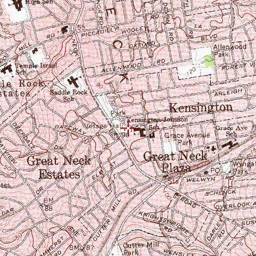 Topographic Map of Kensington Police Department, NY