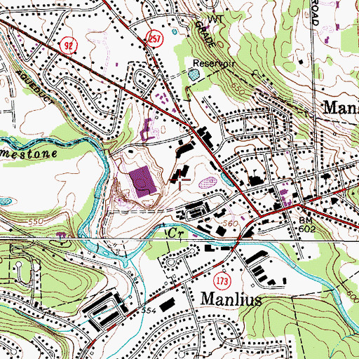 Topographic Map of Town of Manlius Police Department, NY