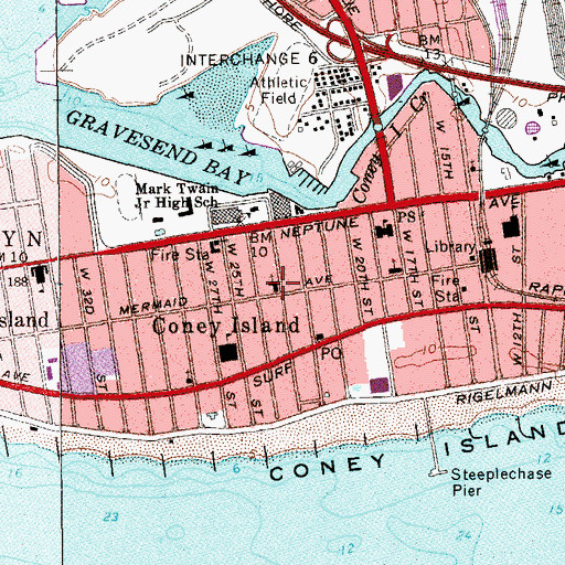 Topographic Map of New York Police Department Housing Bureau Police Service Area 1, NY