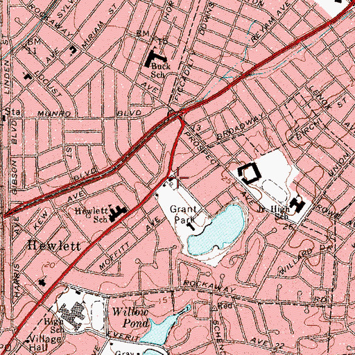 Topographic Map of Nassau County Police Department 4th Precinct Station, NY