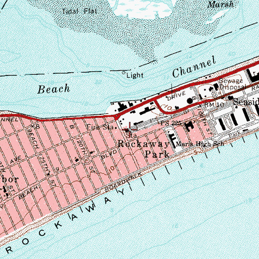 Topographic Map of New York Police Department Transit Bureau District 23 Station, NY