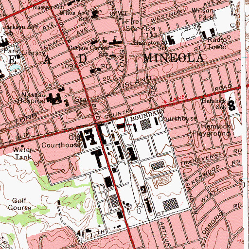Topographic Map of Nassau County Sheriff's Department, NY