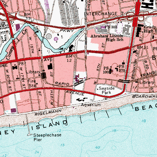 Topographic Map of New York City Police Department 60th Precinct, NY