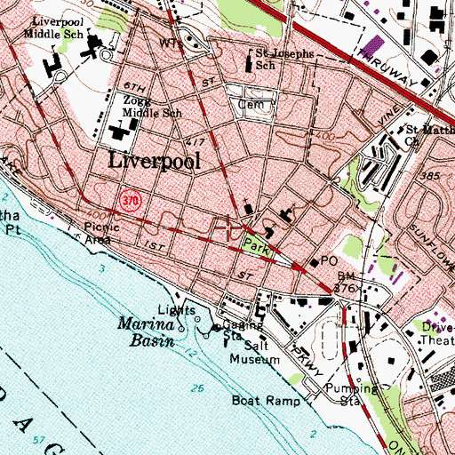 Topographic Map of Liverpool Police Department, NY