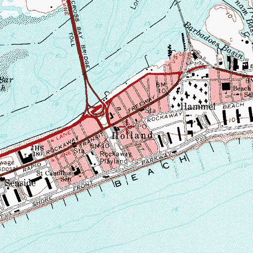 Topographic Map of New York Police Department 100th Precinct Station, NY