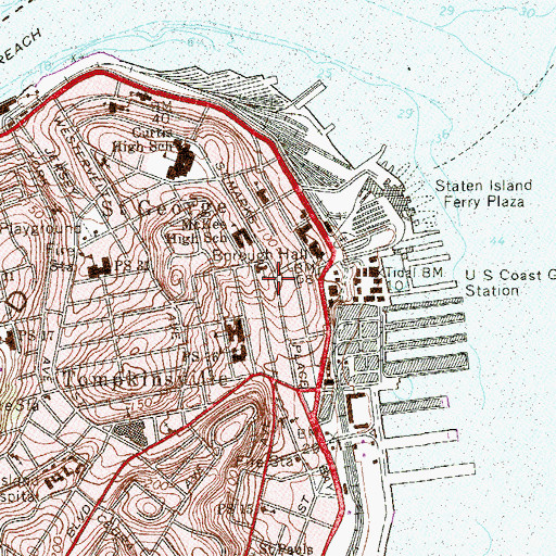 Topographic Map of Richmond County Sheriff's Office, NY
