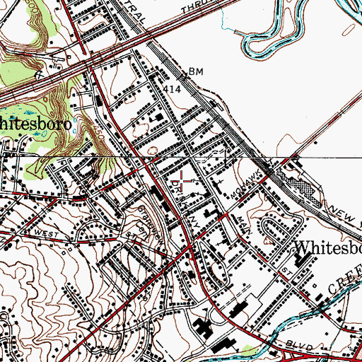 Topographic Map of Whitesboro Village Police Department, NY