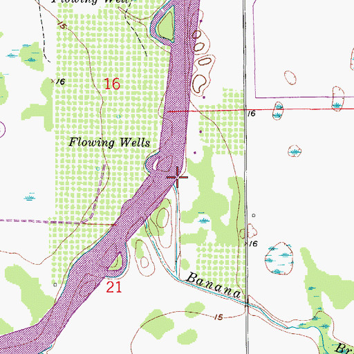Topographic Map of Banana Branch, FL
