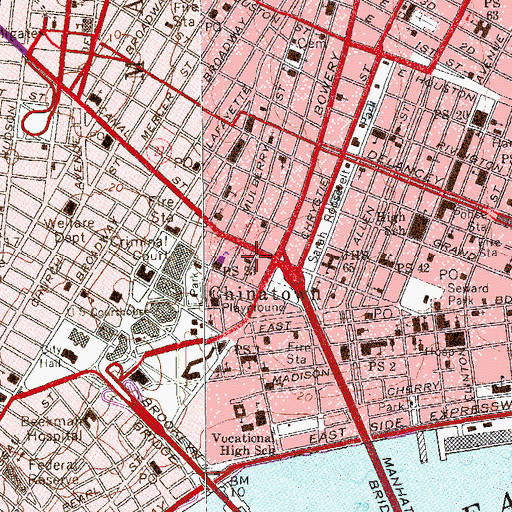 Topographic Map of New York Police Department 5th Precinct Station, NY