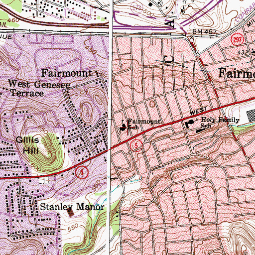 Topographic Map of Camillus Police Department, NY