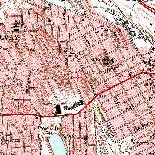 Topographic Map of Solvay Police Department, NY