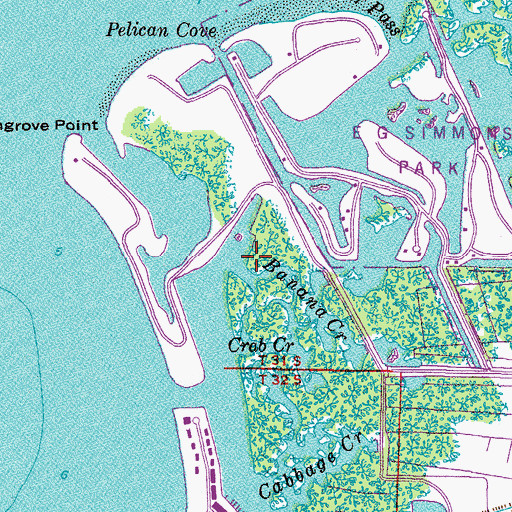 Topographic Map of Banana Creek, FL