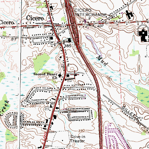 Topographic Map of Town of Cicero Police Department, NY