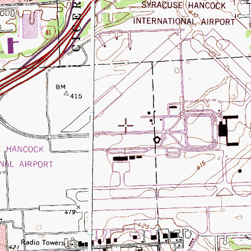 Topographic Map of New York State Police Troop D Zone 2 North Syracuse Station, NY