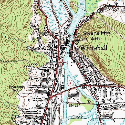 Topographic Map of Whitehall Police Department, NY