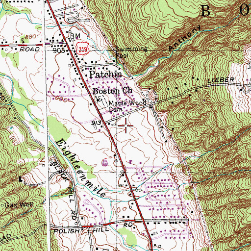 Topographic Map of New York State Police Troop A Zone 2 Boston Station, NY