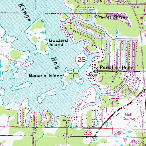 Topographic Map of Banana Island, FL