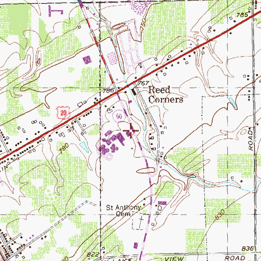 Topographic Map of New York State Police Troop A Zone 3 Fredonia Station, NY