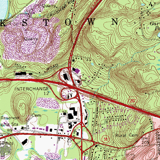 Topographic Map of New York State Police Troop T Zone 1 Tarrytown Station, NY