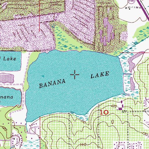 Topographic Map of Banana Lake, FL