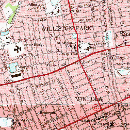 Topographic Map of Nassau County Police Department 3rd Precinct Station, NY