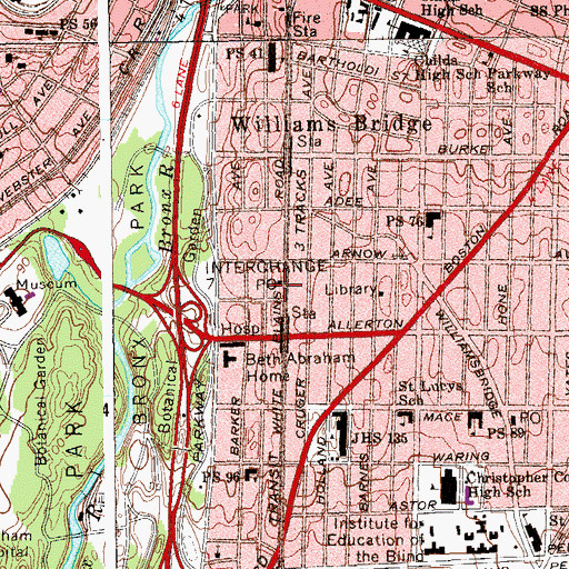 Topographic Map of Allerton Post Office, NY