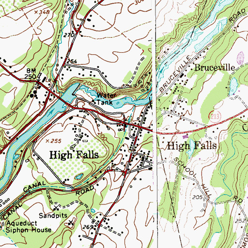 Topographic Map of High Falls Post Office, NY