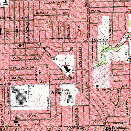 Topographic Map of Beechwood Post Office, NY
