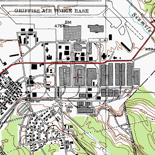 Topographic Map of Griffis AFB Post Office, NY