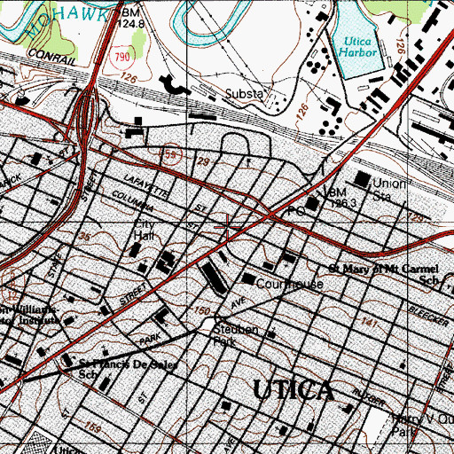 Topographic Map of Butterfield Post Office, NY